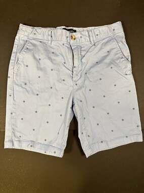 Nordstrom Boys Size 16 Light Blue Ship Wheel Print Chino Shorts